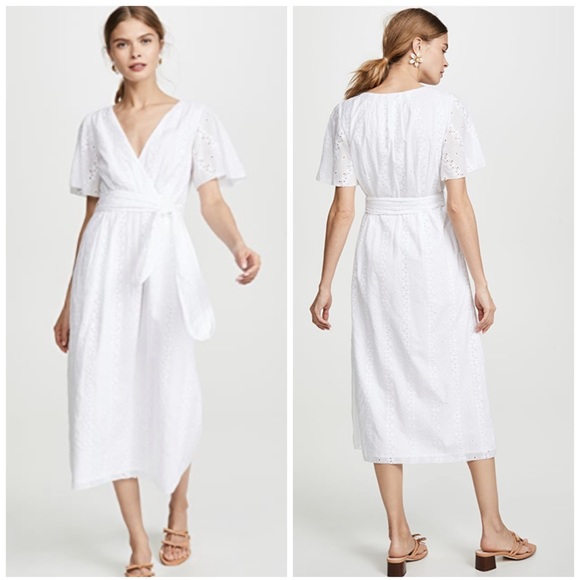 Joie Azariah White Eyelet Wrap Dress - Picture 2 of 7